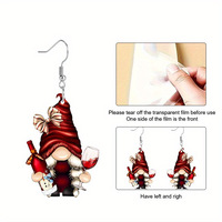 Boucles d'oreilles de costume de Noël Boucles d'oreilles pendantes en acrylique pour femmes Décoration Accessoires de fête Bijoux Cadeaux Cadeau parfait pour les femmes