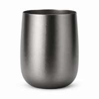 Tasse à café de luxe en titane pur TA1 de 320 ml (11 oz) en forme d'œuf, gobelet isotherme à double paroi sous vide, isolation thermique de 12 à 24 heures