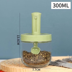 Luxury Round 300ml Capacity Salt Pepper Container Jar Flexible Spoon Spice Sugar Containers - Product Image 3