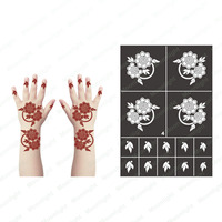 Pochoirs de tatouage temporaires en PVC de marque Moonlight, personnalisés OEM, en promotion, pour enfants, mode, henné, mehndi, art noir, pochoirs pour les mains