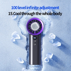 Ventilador de Mano de 100 Niveles de Velocidad, Ventilador de Escritorio Eléctrico Plegable Portátil con Batería, para Uso en Exteriores y en el Hogar - Product Image 3