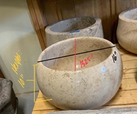 Évier rond en travertin naturel, piédestal, évier contemporain en marbre, taille du client