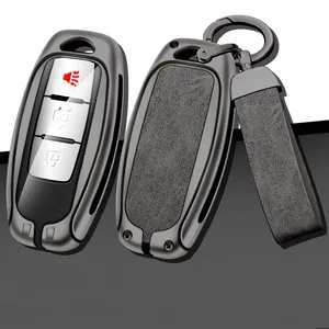 NIKI Car for Nissan Chrome Metal Protective Casing TPU Car Key Cover For Serena Sylphy Teana Elgrand Almera Grand Livina Qashqai