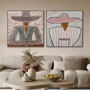 Portrait Set of Wall Art Modern Still Life Painting Hand Painted Oil Painting Decorative Home Decor Gift for Housewarming - Product Image 1