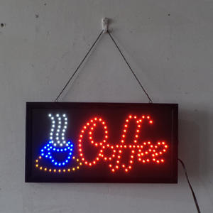 Letrero de café LED-Señalización de vidrio templado de alta visibilidad-Diseño notable <span class=keywords><strong>para</strong></span> <span class=keywords><strong>negocios</strong></span> y tiendas minoristas Oval (19 "X 10") - Product Image 1