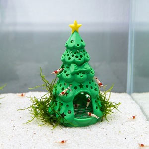 Nouveauté : Caverne de cachette pour aquarium en forme de sapin de Noël, imprimée en 3D, micro-paysages pour la reproduction des poissons et des crevettes - Product Image 1