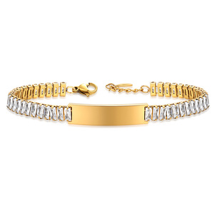 Bracelet en cristal avec incrustation de zircon 9 mm en acier inoxydable poli pour femme, à porter au quotidien - Product Image 3
