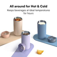 Tasses à café Hong Ling en acier inoxydable 304, anti-fuite, à double paroi, avec couvercle rabattable – Offre spéciale