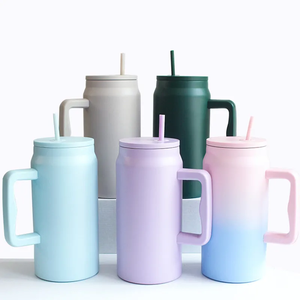 Custom Logo 50oz 1500ml Stainless Steel Vacuum Insulated Tumbler with Handle Straw Lid <b>Large</b> Capacity Travel <b>Mug</b> - Product Image 1