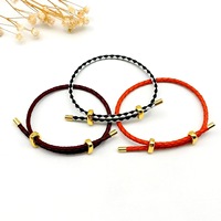 Bracelet unisexe à faire soi-même, bracelet en cuir PU réglable de 3 mm avec fermoir en cuivre pour breloques personnalisées et perles