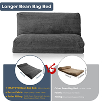 Sofá Cama Convertible de Corduroy Gris Jumbo, Sofá Lounge Plegable de 2 Plazas con Respaldo Ajustable para Sala de Estar o Dormitorio