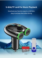 GXYKIT Tuner radio, double lecteur MP3, interaction vocale, kit voiture sans fil 5.0, adaptateur voiture, modulateur, émetteur FM pour voiture, Bluetooth