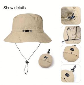 Nouveaux chapeaux de pêcheur en nylon ajustables à large bord avec logo personnalisé, protection solaire pour l'extérieur, chapeau de safari respirant et imperméable, chapeaux bob - Product Image 3