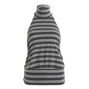 CAMIS décontracté vintage respirant en tricot à col roulé rayé sans manches - Product Image 2