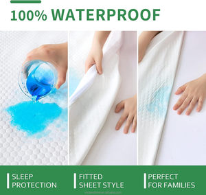<span class=keywords><strong>Protector</strong></span> <span class=keywords><strong>de</strong></span> Colchón <span class=keywords><strong>de</strong></span> Bambú 3D Transpirable, Impermeable, Refrescante y Lavable, Ajustable para el Hogar, Venta al por Mayor - Product Image 2