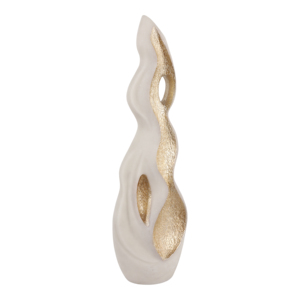 Scultura in resina al quarzo di grandi dimensioni con accenti dorati per decorazioni per la casa, soggiorno, tavolino da caffè. - Product Image 2