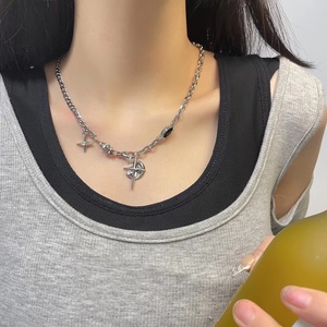 Nuova Collana con Ciondolo a Stella e <span class=keywords><strong>Luna</strong></span> in Stile Cubano Figaro per Uomo, Catene in Acciaio Inossidabile Punk, Gioielli Regalo - Product Image 6
