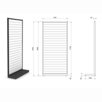 Rak Display Aksesoris Ponsel Mobile Slatwall Kustom, Stand Display Logam untuk Menggantung Aksesoris Ponsel