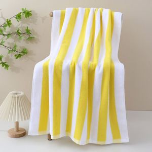 Custom Cross-Border Beach Towel Pure Cotton 32-Ply Color Woven Stripe Gift <b>Bath</b> Towel Absorbent Adult Chaise Towel - Product Image 4