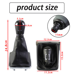 Volkswagen Passat B7 Leather Gear <b>Shift</b> <b>Knob</b> 5 Speed 6 Speed Black Ergonomic Design - Product Image 4