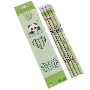 Lot de 6 crayons HB standard mignons à motifs <span class=keywords><strong>animaux</strong></span> créatifs pour enfants, crayons d'écriture pour étudiants avec gomme - Product Image 6
