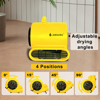 Airguru 1/2Hp 1000Cfm Air Mover Sèche-tapis Ventilateur de sol pour la restauration des dommages causés par l'eau et le séchoir à cage pour animaux domestiques