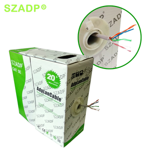 Cable <span class=keywords><strong>UTP</strong></span> CAT5/CAT6 para interiores, 4 pares, 24AWG/23AWG, CCA, cobre, 305 m, caja de color - Product Image 3