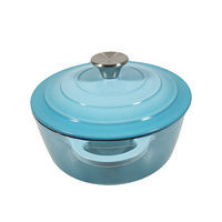 Meilleurs fabricants d'ustensiles de cuisine en fonte émaillée, cocotte en fonte émaillée antiadhésive colorée multifonction de 22 cm