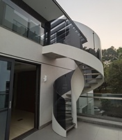 VIKO 2025 Haute qualité pour l'extérieur, motif antidérapant, escalier en colimaçon incurvé en verre gris