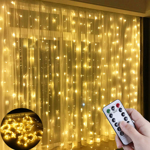 Guirnalda de Luces LED para Cortina, Decoración Navideña con Control Remoto, 8 Modos, Guirnalda para Boda, Lámpara de 3 Metros para Dormitorio, Hogar, Festividades - Product Image 1
