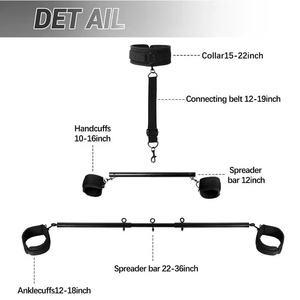 Adjustable Adult Sex Toy Set Spreader Bar BDSM <strong>Restraints</strong> Kit Handcuffs Ankle Cuffs <strong>Neck</strong> Collar Couples-Bondage Gear Metal - Product Image 4