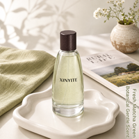 Botol Parfum Kaca Silinder Tipis Transparan 30ml 50ml 100ml Isi Ulang Botol Semprot Kosong Dengan Tutup Sekrup Bambu Alami