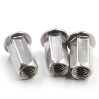 M6 M8 M10 ASTM B8 B8M B8T A453 GR660 A286 Acier inoxydable 18-8 poli, passivé, hexagonal, à tête plate, écrou rivet aveugle