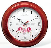 Reloj de pared antiguo europeo clásico de madera maciza de lujo con números romanos de estilo vintage