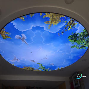 LeArt Pvc Plastic Lambri 3d Murals Faux soleil Techo Falso Stretch Ceiling for Shop Ceiling Design - Product Image 1