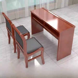 Table de conférence Wolong 1,2 m, double place, en placage de bois massif, avec chaises, pour salle de réunion et de formation - Product Image 1