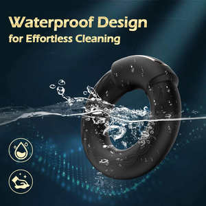 वैलेंटाइन डे उपहार पुरुषों मालिश हीटिंग कंपन अंगूठी पहने 10 आवृत्ति दोहरी खेल सिलिकॉन रिंग - Product Image 5