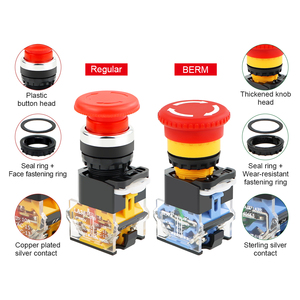 22 Mét tự-khóa Khẩn Cấp Power push <span class=keywords><strong>button</strong></span> chuyển LA38-11ZS nấm Head dừng khẩn cấp push <span class=keywords><strong>button</strong></span> chuyển - Product Image 4