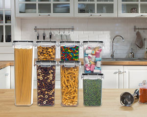 7pcs PP食品储存容器套装厨房储存容器面粉糖和谷物塑料干气密食品罐 - Product Image 6