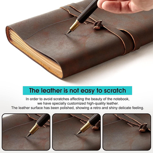 Diario/Agenda A5 in Vera Pelle Grigia Vintage Personalizzabile con Rilegatura Cucita, Quaderno a Righe per Scrittura - Ingrosso Fabbrica - Product Image 3