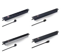 Câble 1,8 m 2 m, multiprise universelle 1U 8 voies pour armoire de serveur, centre de données, rack, barrette d'alimentation, unité de distribution d'alimentation (PDU), bonne qualité