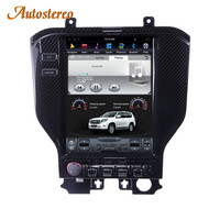 Pemutar Multimedia Mobil Carbon Fiber Qualcomm Android 13 untuk Ford Mustang 2015-2021, GPS Tesla Carplay, Radio Stereo, Layar Head Unit