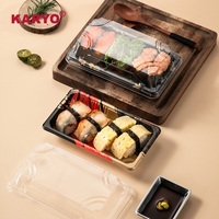 KARYO Boîte à sushi rectangulaire KY-1101 Assiettes jetables Conteneur à sushi à emporter Boîte d'emballage transparente