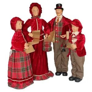 Custom made Christmas fabric Standing Choir Family figurine set for holiday decor and gift