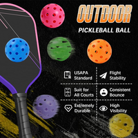 Balles de pickleball alvéolées à 40 trous, haute élasticité, approuvées USAPA, durables, 74 mm, 2,5 mm d'épaisseur, 26 g, pour usage extérieur, vendues en fût
