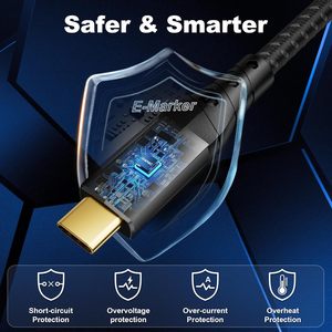 <span class=keywords><strong>C</strong></span>âble de charge rapide haute vitesse 5A Type <span class=keywords><strong>C</strong></span>, <span class=keywords><strong>c</strong></span>âble USB-<span class=keywords><strong>C</strong></span>, USB 3.2 20 Gbps 240 W, charge rapide 4K144Hz/60Hz 8K30Hz pour ordinateur portable - Product Image 6