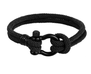 Pulsera de moda con dije de cuerda milanesa en bloques de color, con hebilla deportiva en forma de U, chapada en plata de acero inoxidable, superventas para exteriores. - Product Image 3