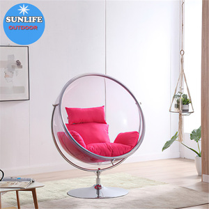SUNLIFE <strong>Globe</strong> Acrylic Transparent Bubble <strong>Chair</strong> Silver Cushion Hanging <strong>Chair</strong> - Product Image 4