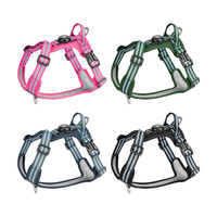 Harnais pour chien en nylon respirant anti-traction avec couvercle de localisateur lumineux et anneau en D métallique – Sûr pour les promenades nocturnes et les voyages en voiture