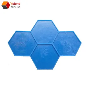 Molde hexagonal suave, com 1/2 "articulações de borracha de carimbo de concreto